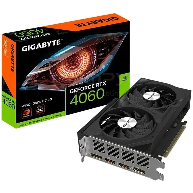 Купить Gigabyte GeForce RTX 4060 WINDFORCE OC 8Gb GV-N4060WF2OC