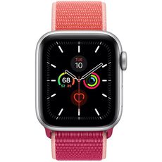 Apple Watch Series 5 GPS 40mm Silver Aluminum Case with Sport Loop Pomegranate