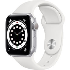 Apple Watch Series 6 GPS 40mm Aluminum Case with Sport Band Silver/White (LL)