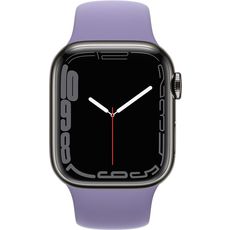 Apple Watch Series 7 45mm Stainless Steel Case with Sport Band Black/Purple