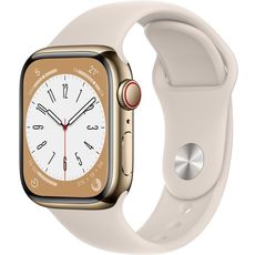 Apple Watch Series 8 41mm Stainless Steel Case with Sport Band Gold/Starlight