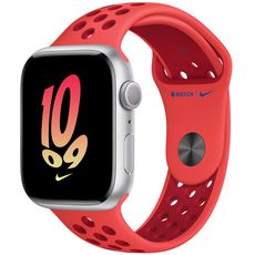 Apple Watch Series 8 45mm Aluminum Case with Nike Sport Band Silver/Red