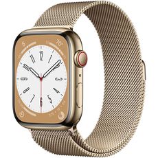 Apple Watch Series 8 45mm Stainless Steel Case with Milanese Gold