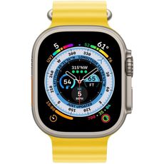 Apple Watch Ultra 49 mm Titanium Case, Ocean Band Yellow (One Size, 130-200 mm) Yellow