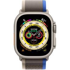 Apple Watch Ultra 49 mm Titanium Case, Trail Blue/Grey (Medium/Large, 145-220 mm) Blue/Grey