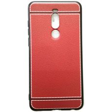 Задняя накладка для Meizu X8 красная силикон/кожа