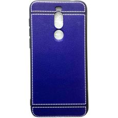 Задняя накладка для Meizu X8 синяя силикон/кожа