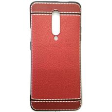 Задняя накладка для OnePlus 7 Pro красная силикон/кожа