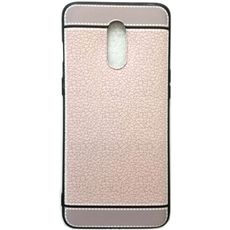Задняя накладка для OnePlus 7 розовая силикон/кожа