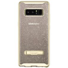 Задняя накладка для Samsung Note 8 прозрачная c золотом/стразы Spigen