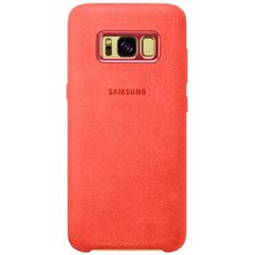 Задняя накладка для Samsung S8 красная кожаная