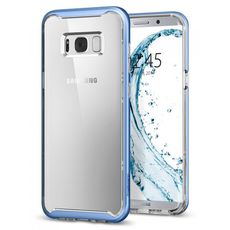 Задняя накладка для Samsung S8 прозрачная с голубым Spigen