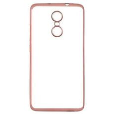Задняя накладка для Xiaomi Mi5S Plus прозрачная с розовой окантовкой