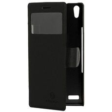 Чехол для Huawei G6 книжка с окном черная кожа