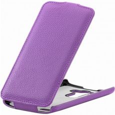 Чехол для LG G3 откидной фиолетовая кожа