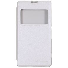 Чехол для Sony Xperia T2 Ultra книжка с окном белая кожа