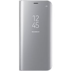 Чехол-книга для Samsung S8 серебряный Clear View