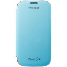 Чехол книжка для Samsung I9300 Clear View Flip Cover голубая кожа