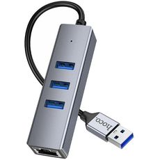 HUB   HOCO Premium HB34 USB-A USB3.0x3 +RJ45