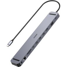 HUB для ноутбука металл MiGerz 10в1 Type-C (HDMI+USB3.0+USB2.0x2+RJ45+PD+Audio+VGA+TF+SD)