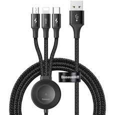 USB кабель 4в1 Apple+Type-C+Мicro+iWatch черный Baseus