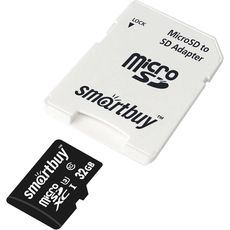 4K MicroSD 32gb Smart Buy Сlass 10 Advanced U3 V30 A1 (55/90 Mb/s) + SD адаптер