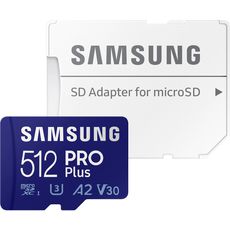 Карта памяти 4K MicroSD 512gb 160MB/s-120Mb/s SDXC Samsung PROPlus class10 U3+SD адаптер