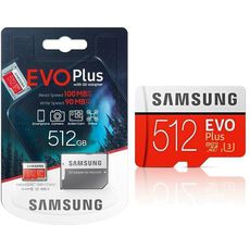 Карта памяти MicroSD 4K 512gb SDXC Samsung EVO Plus class10 Evo Plus U1(R/W130 MB/s)+SD адаптер