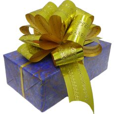 Подарочная упаковка S синяя с золотом