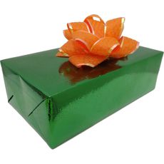 Подарочная упаковка зелёная металлик