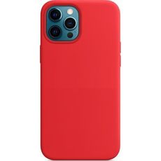 Задняя накладка для iPhone 12 Pro Max (6.7) MagSafe красная Silicone Case Apple