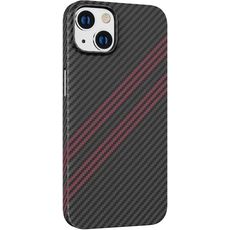 Задняя накладка для iPhone 14 черно-красная Gave slim protective case