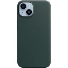 Задняя накладка для iPhone 14 Plus MagSafe зеленая кожа