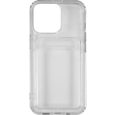 Задняя накладка для iPhone 14 Pro Max прозрачная силикон с визитницей