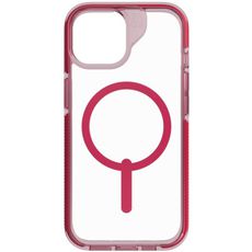 Чехол-накладка iPhone 15 6.1 ZAGG прозрачная с красной рамкой MagSafe Santa Cruz Magenta