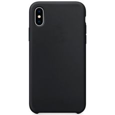 Задняя накладка для iPhone X/XS черная кожа