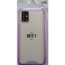 Задняя накладка для Samsung Galaxy M51 прозрачная с сиреневым