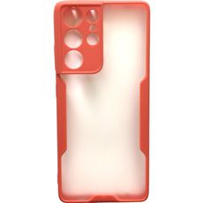 Задняя накладка для Samsung Galaxy S21 Ultra прозрачная с красным Slim Case
