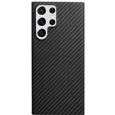 Задняя накладка для Samsung Galaxy S22 Ultra черная Карбон K-DOO KEVLAR премиум