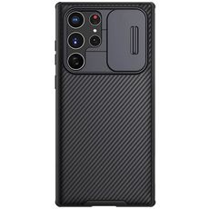 Задняя накладка для Samsung Galaxy S22 Ultra черная Nillkin Противоударная с крышкой для камеры