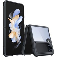 Задняя накладка для Samsung Galaxy Z Flip 4 прозрачная с черным