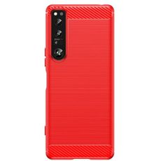 Задняя накладка для Sony Xperia 1 IV красная карбон