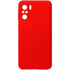Задняя накладка для Xiaomi Poco F3 красная Nano силикон с закрытой камерой