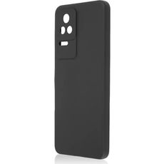 Задняя накладка для Xiaomi Poco F4 (5G) черная силикон с закрытой камерой