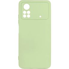 Задняя накладка для Xiaomi Poco X4 Pro светло-зеленая силикон с защитой камеры