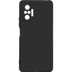 Задняя накладка для Xiaomi Redmi Note 10 Pro черная силикон с закрытой камерой