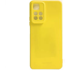 Задняя накладка для Xiaomi Redmi Note 11 Pro желтая силикон с закрытой камерой