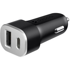 Автомобильное зарядное устройство USB+Type-c быстрый заряд Deppa черное