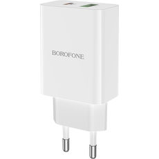 Блок Сетевого З/У Type-C 20W Quick Charge 3.0 USB+Type-c белый Borofone A56A