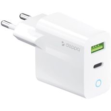 Сетевое зарядное устройство Deppa 20W USB+Type-C PD Wall charger белый